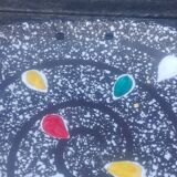 Decorative plate/serving dish in glazed ceramic from the 50s/60s, signed