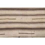 Vintage Turkish Hand-Knotted Wool Cotton Brown Kilim Runner Rug 110x213