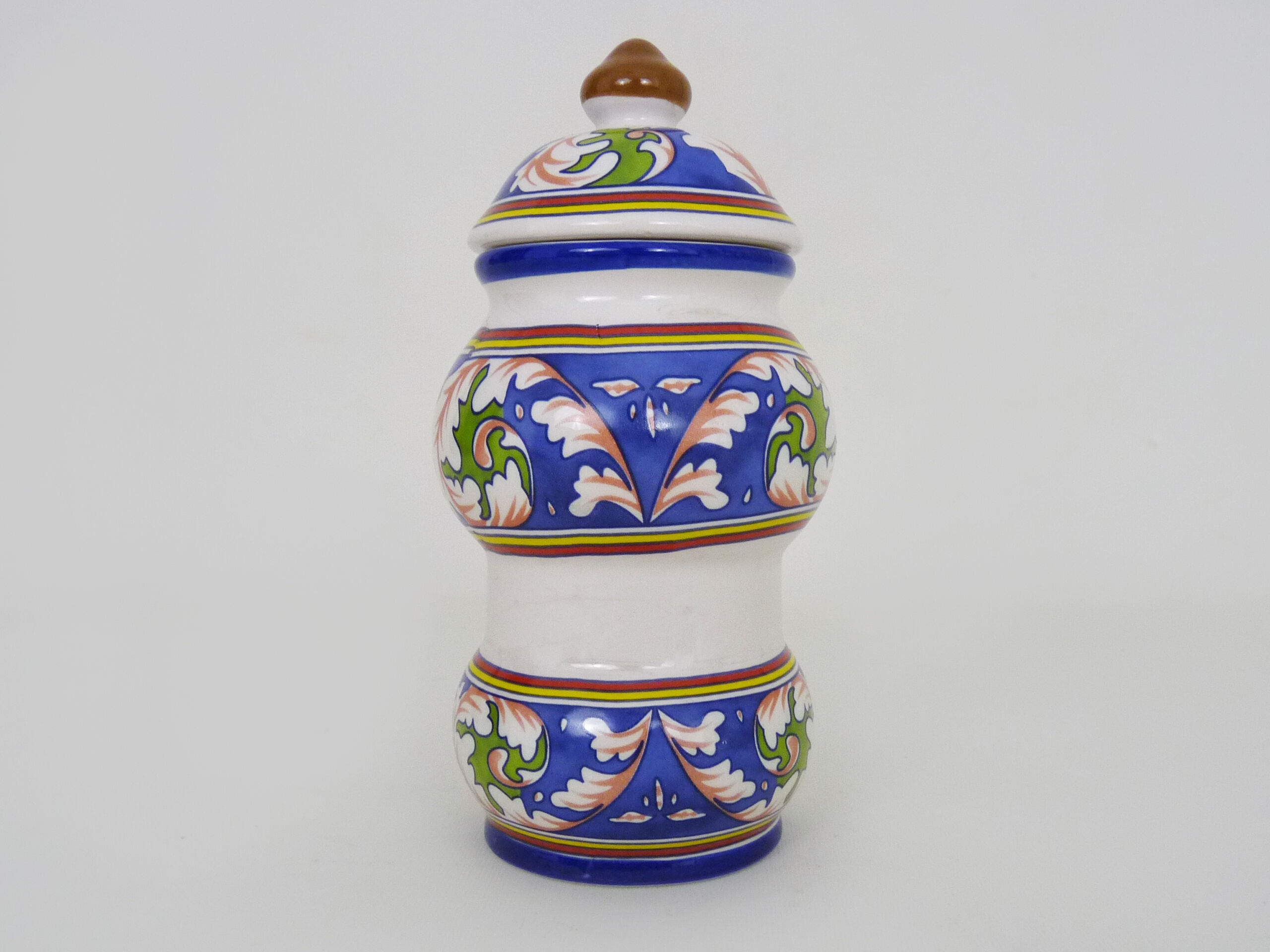 Old apothecary pot, ceramic Thymus medicine jar, 70 80s