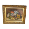 Ancien tableau, jetée de fleurs, bouquet