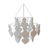 Virebent lithophane chandelier with tassels