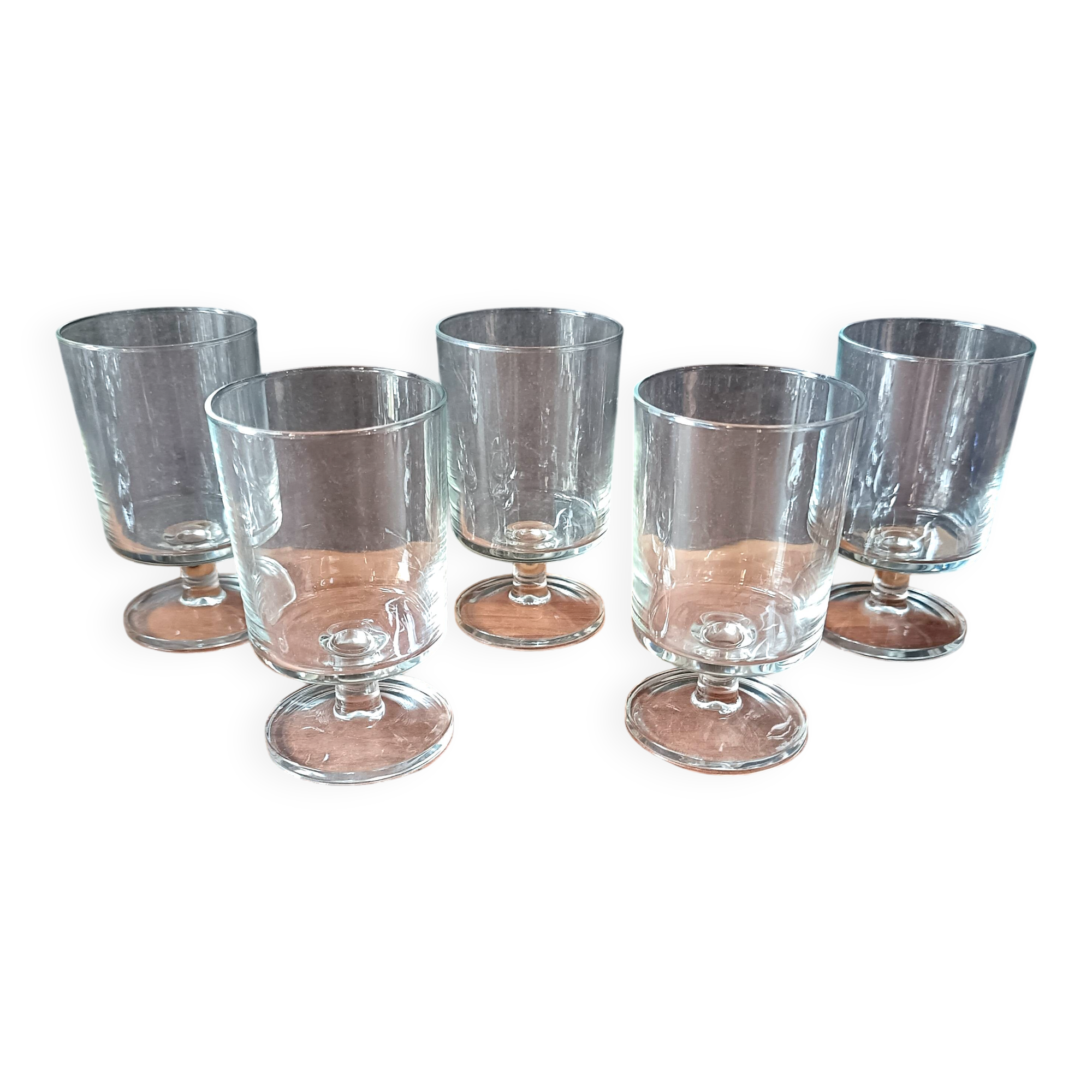 5 cavalier glasses 20 cl luminarc "sweden" model transparent vintage france