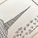 Illustration 1968 and wooden frame