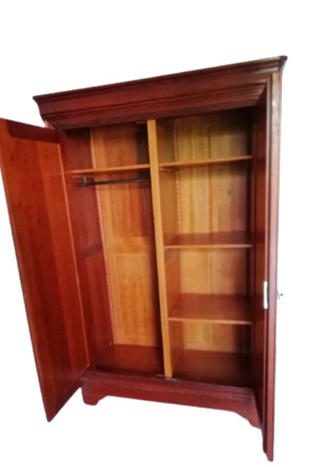 Louis Philippe style solid cherry wood wardrobe