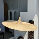 Large suspension, rattan luminaire in hat shape D:80cm