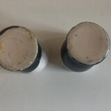 pair of green lined Vallauris 196O egg cups