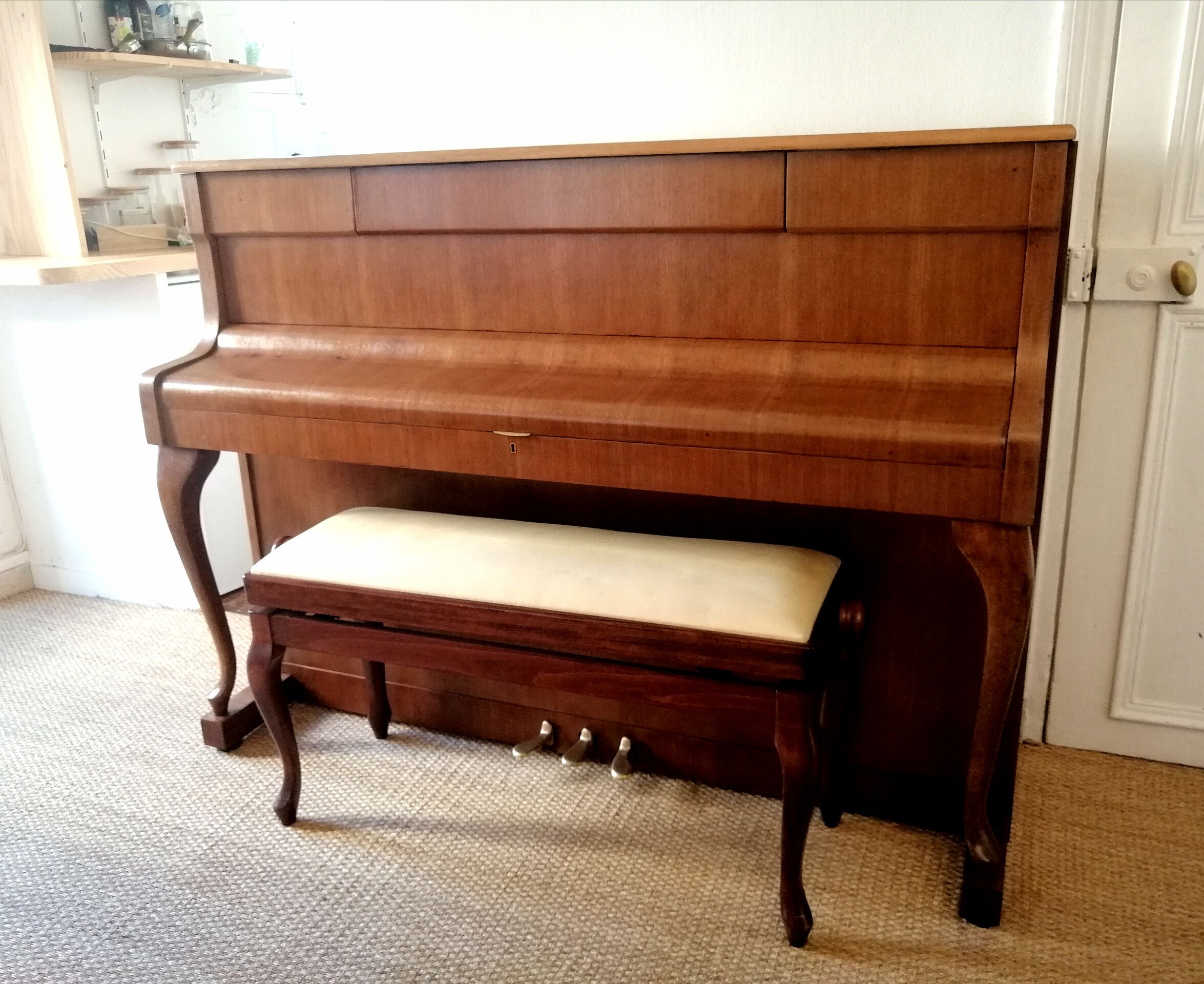 Schimmel piano with lamp 1968 braunschweig