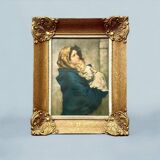 Old wall frame in carved gilded wood