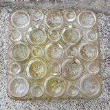 Ceiling lamp circle, amber, vintage, 70s