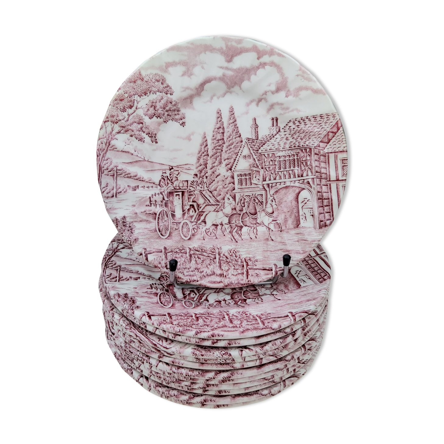 12 English dessert plates Myott Royal Mail