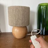 Bedside lamp in rope and wood