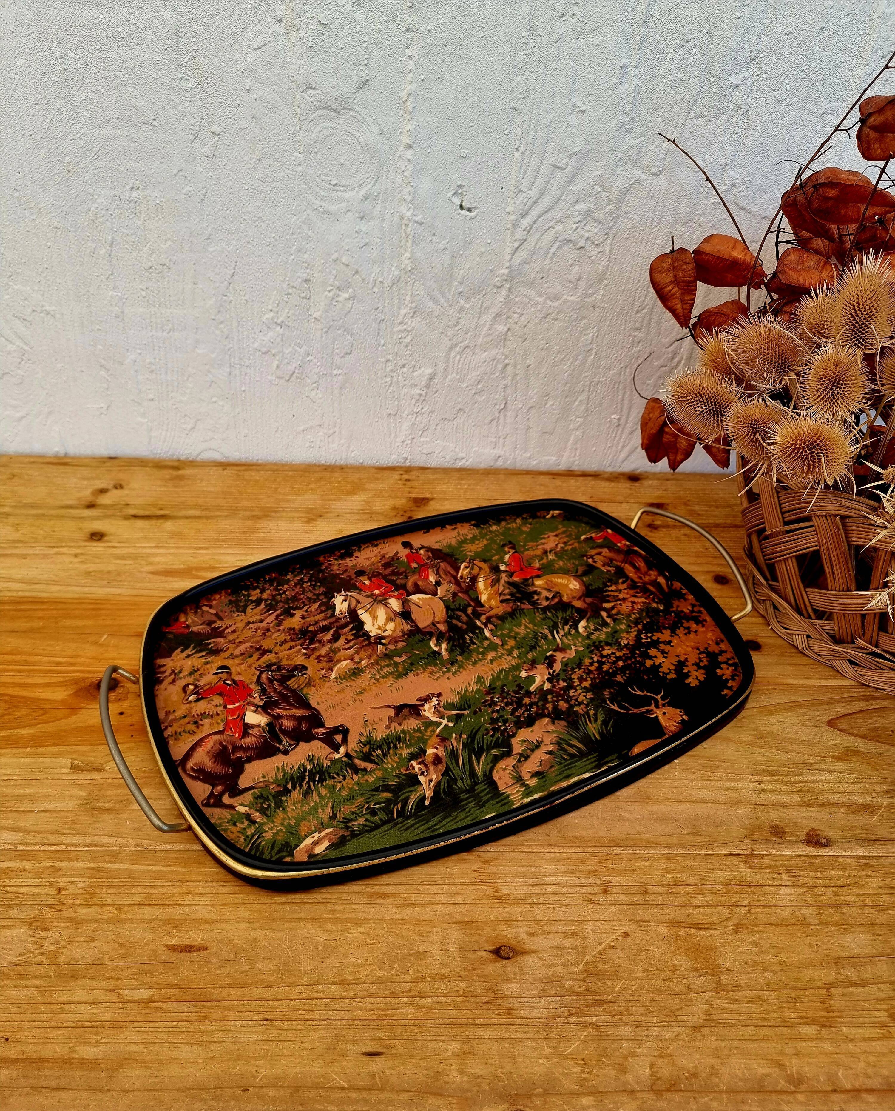 Vintage hunting formica tray