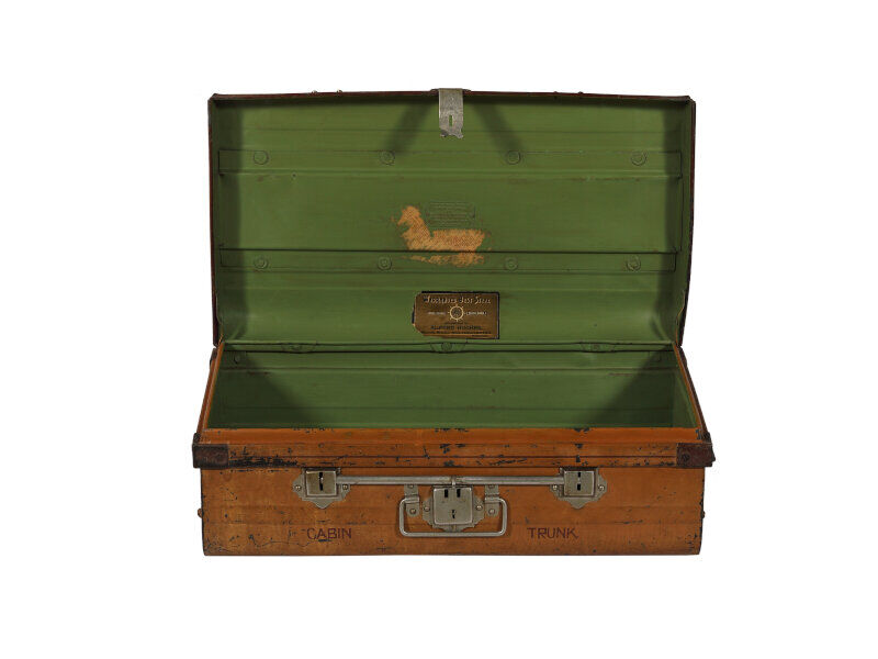 Trunk travel indian metal brown victorian period patina and piece of origin 71x41x26cm