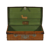 Trunk travel indian metal brown victorian period patina and piece of origin 71x41x26cm