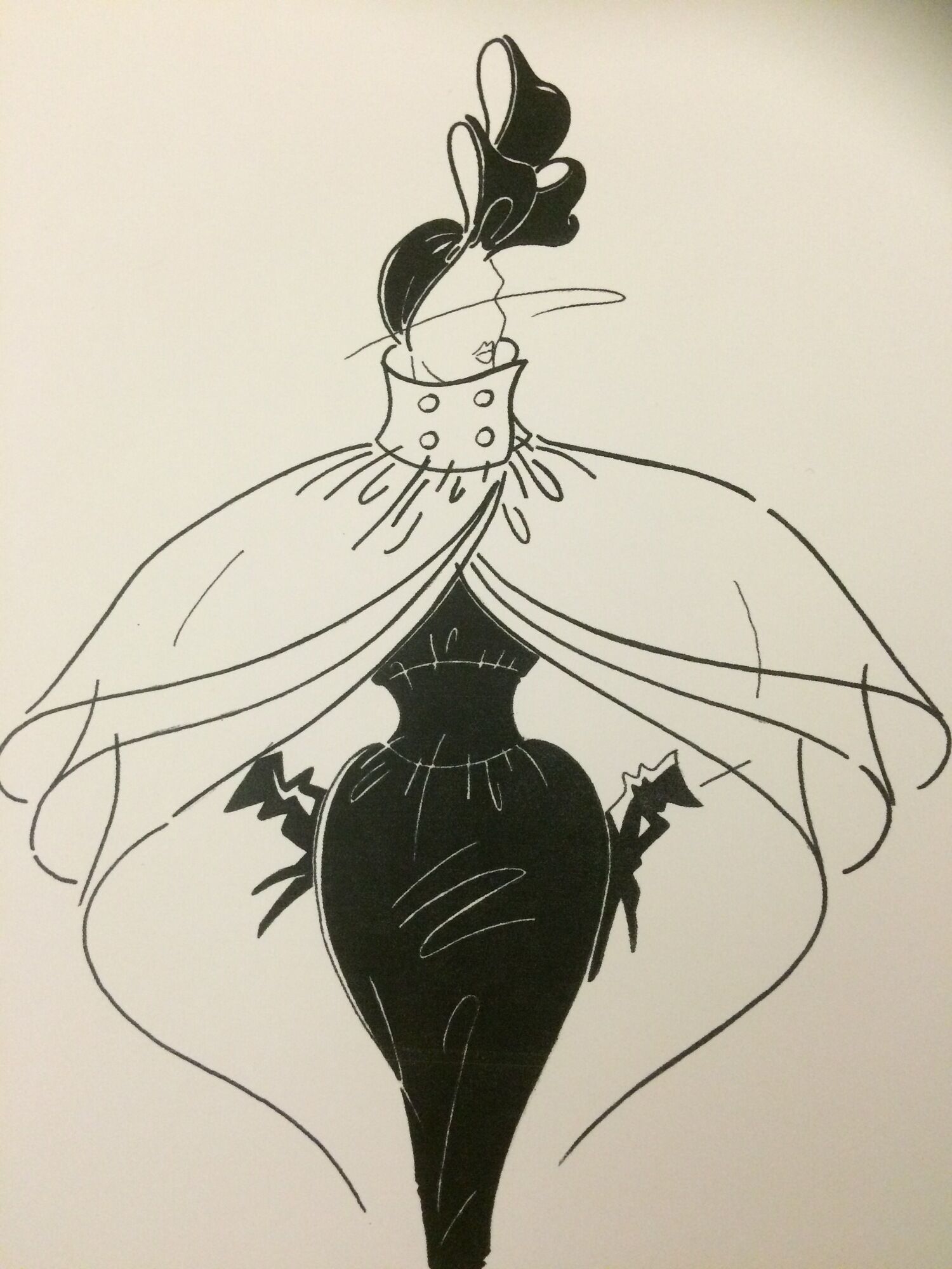 Nice press fashion illustration Pierre Cardin of the 90s