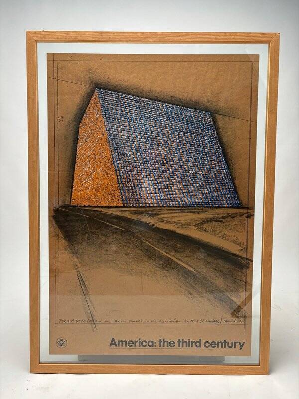 Christo & Jeanne-Claude, Texas Mastaba / America: The Third Century, 1975, Paper, Framed