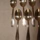 12 silver-plated metal teaspoons from the "Art Deco" period.