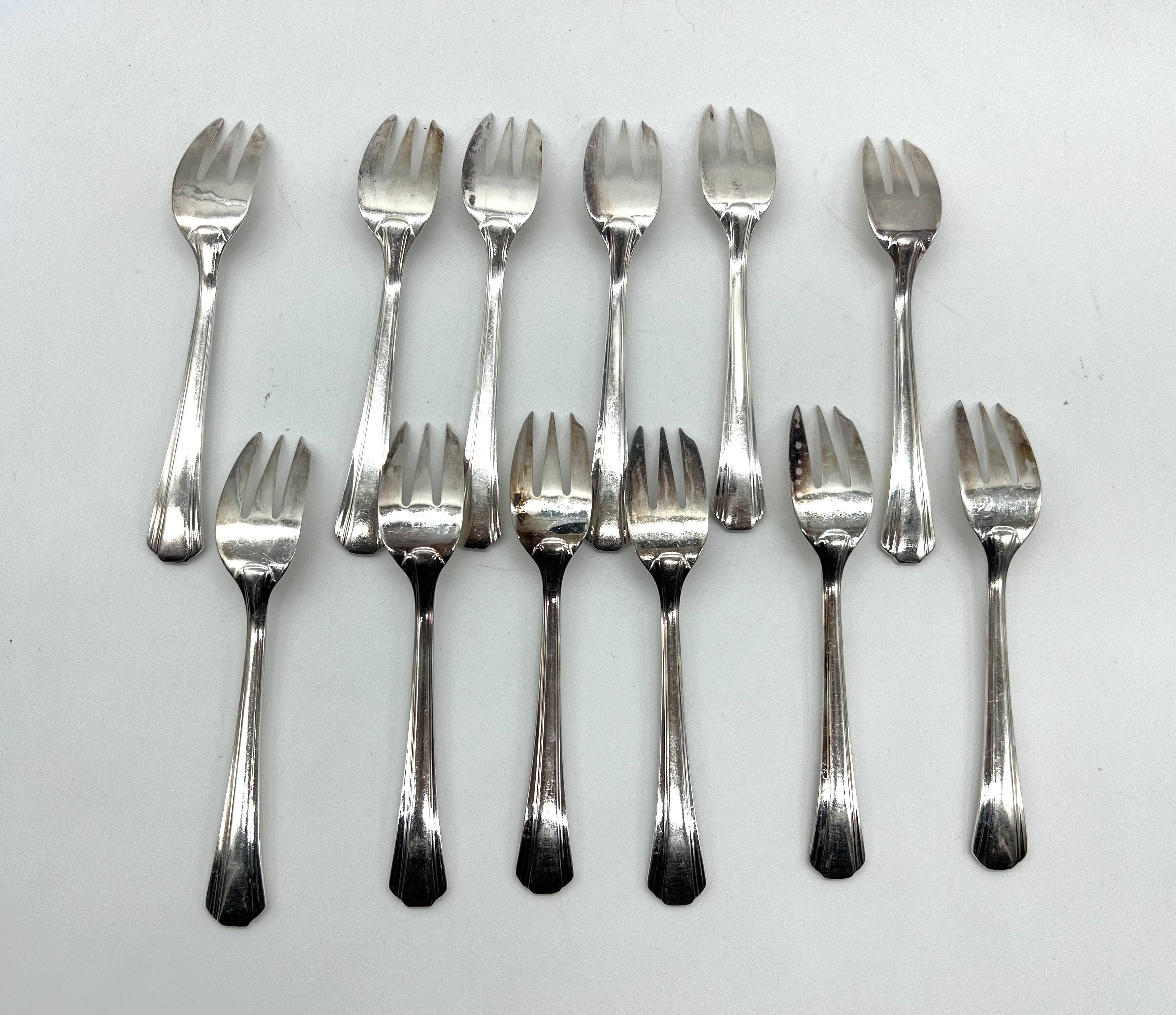 12. ERCUIS Colmar art deco dessert forks