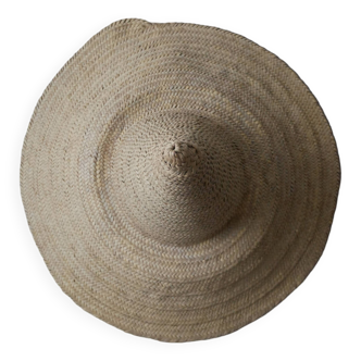 Hand-woven wicker straw hat, decorative object, bohemian, ethnic, handmade