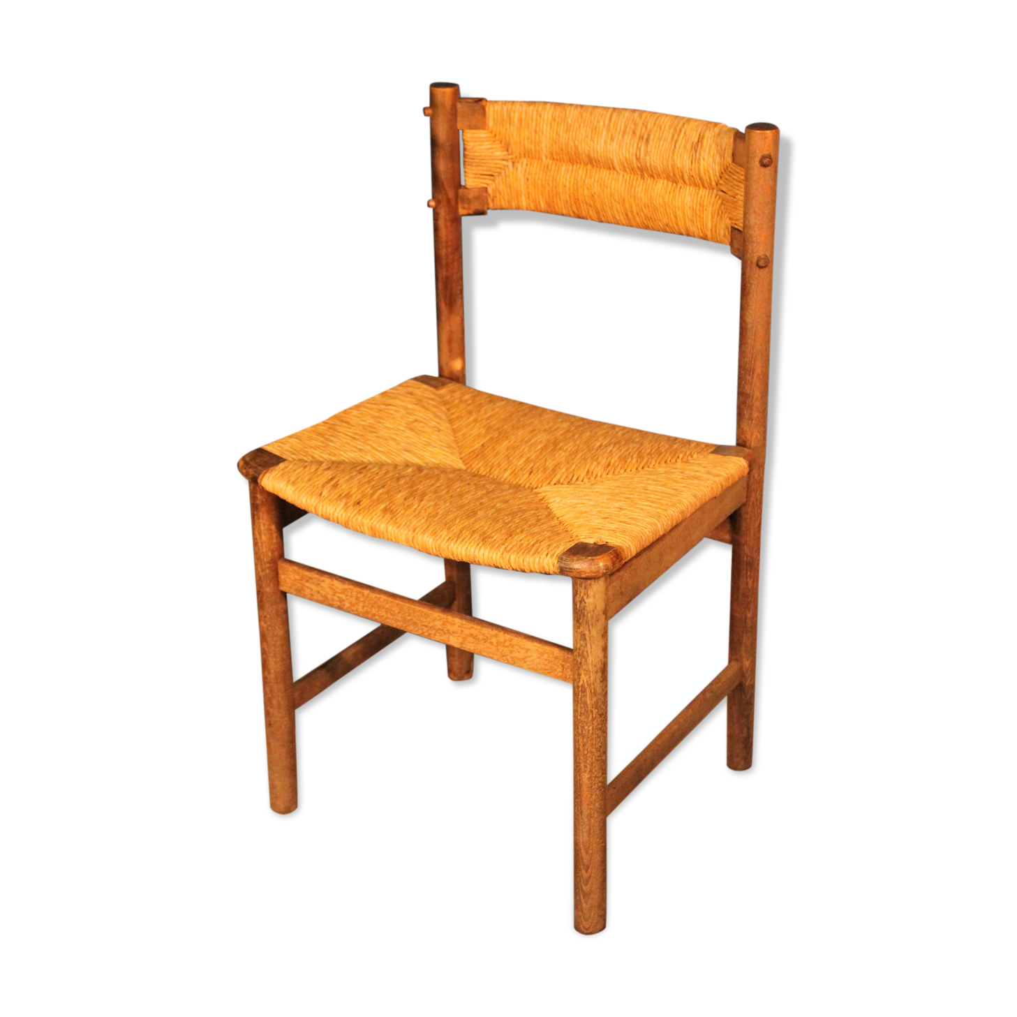 Wooden & straw chair 1960