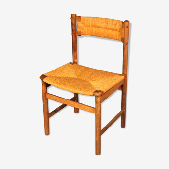 Wooden & straw chair 1960