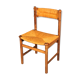 Chaise bois & paille 1960