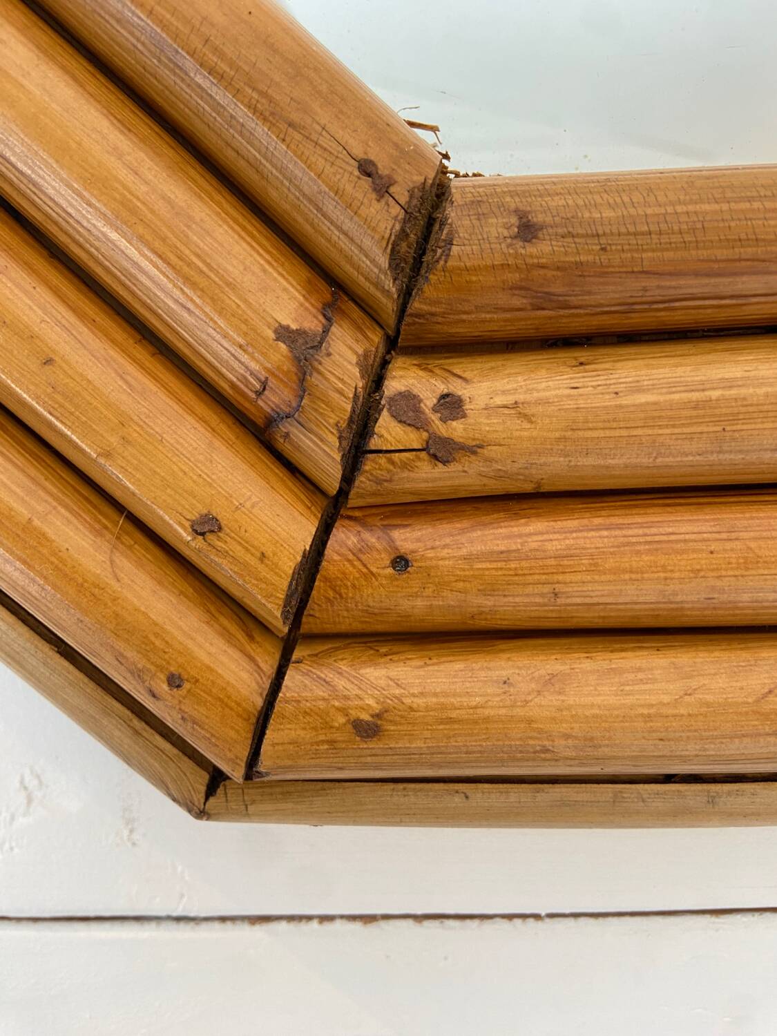 Large bamboo mirror from the 50s