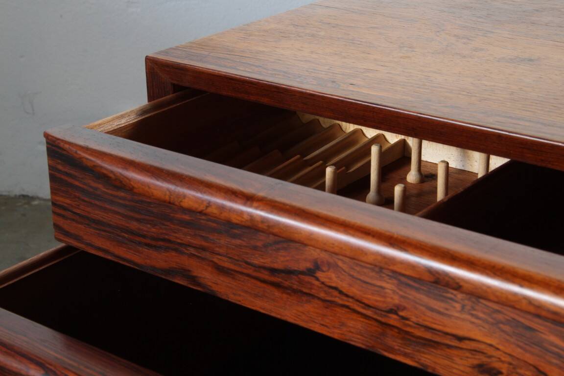 Vintage set of Danish rosewood bedside sewing nests attributed to Erling Torvits, 1960s