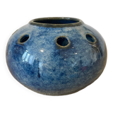 Vase pique-fleurs en céramique bleu