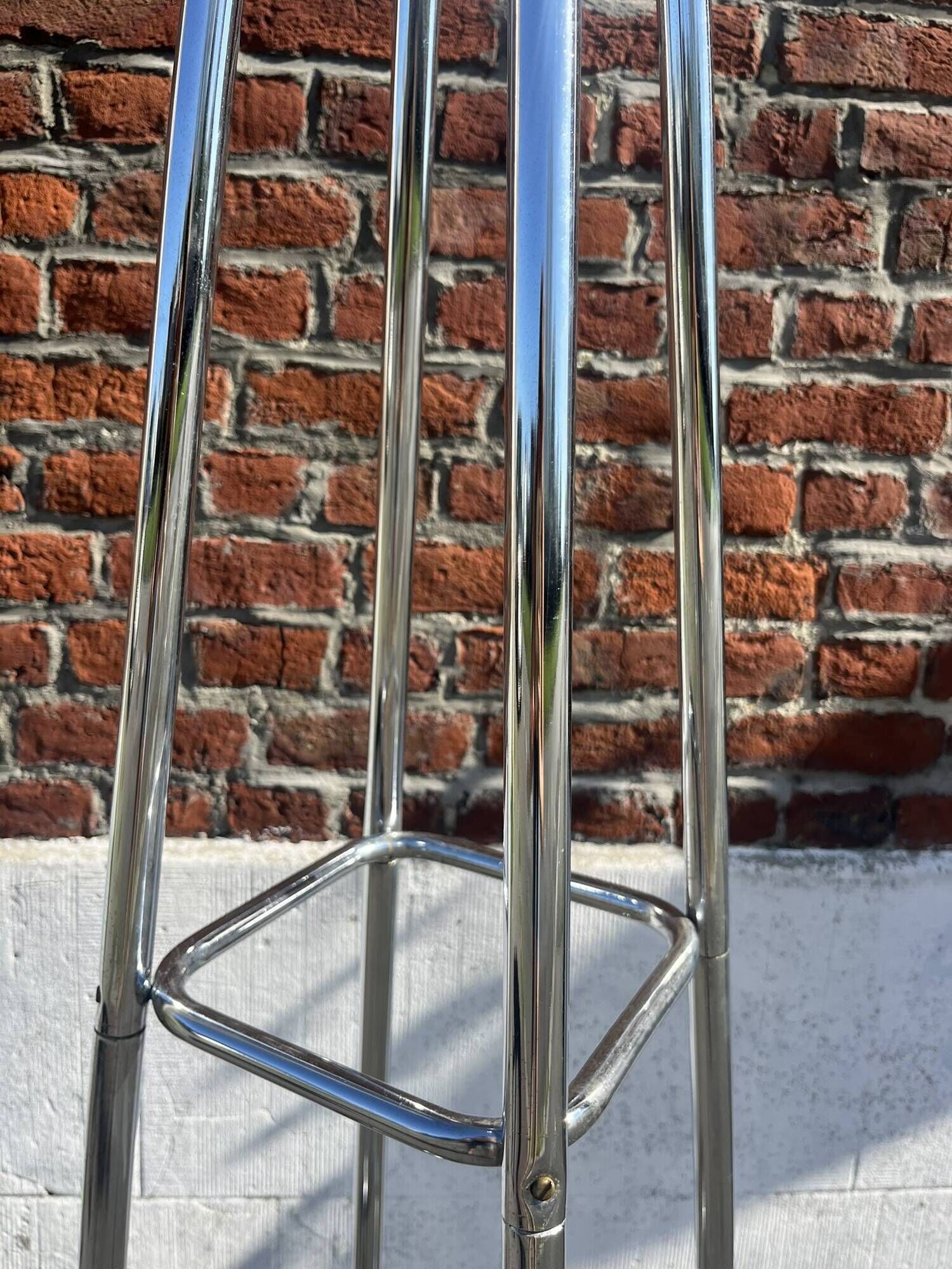 Large vintage chrome metal coat rack, Tubax style.