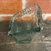 Vase Ancien Design Cascade Verre Bullé Vintage #C868