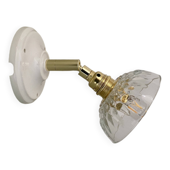 Vintage chiseled glass lampshade wall light - tableware collection -