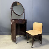 Silvi vanity table on wheels and chair from Studio Kastilia, 1970s, set of 2