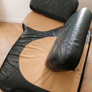 Poltromec two-tone leather sofa design, 1970s