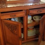 Art Deco Buffet 1930 – Red Marble Top & Sculptures – Excellent Condition
