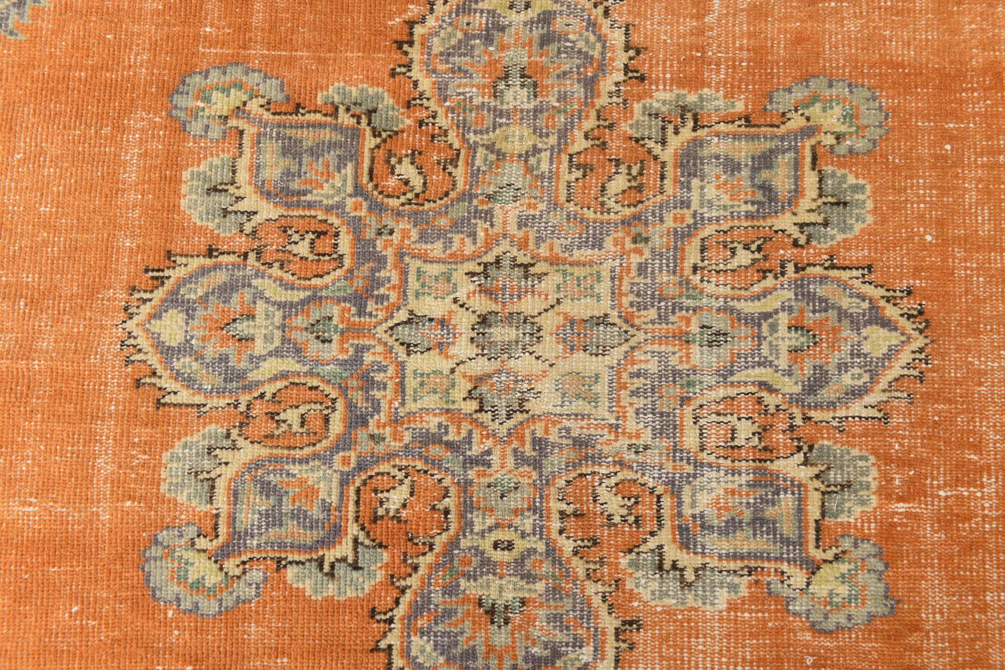 6x9 Cinnamon Orange Classic Vintage Rug, 188x262 Cm