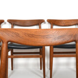 Set of 6 fine Hans J. Wegner W2 Chairs C.M.Madsen 1950s