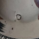 Mustard pot in solid silver and crystal