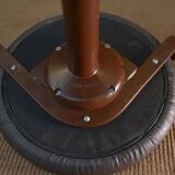 LA PALMA designer swivel stool in metal and leather – 1970s