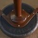 LA PALMA designer swivel stool in metal and leather – 1970s
