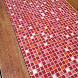 Vintage coffee table in teak and mosaic.