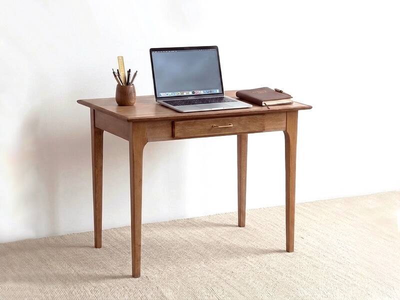 Desk table, kitchen table, vintage 1950s oak side table.