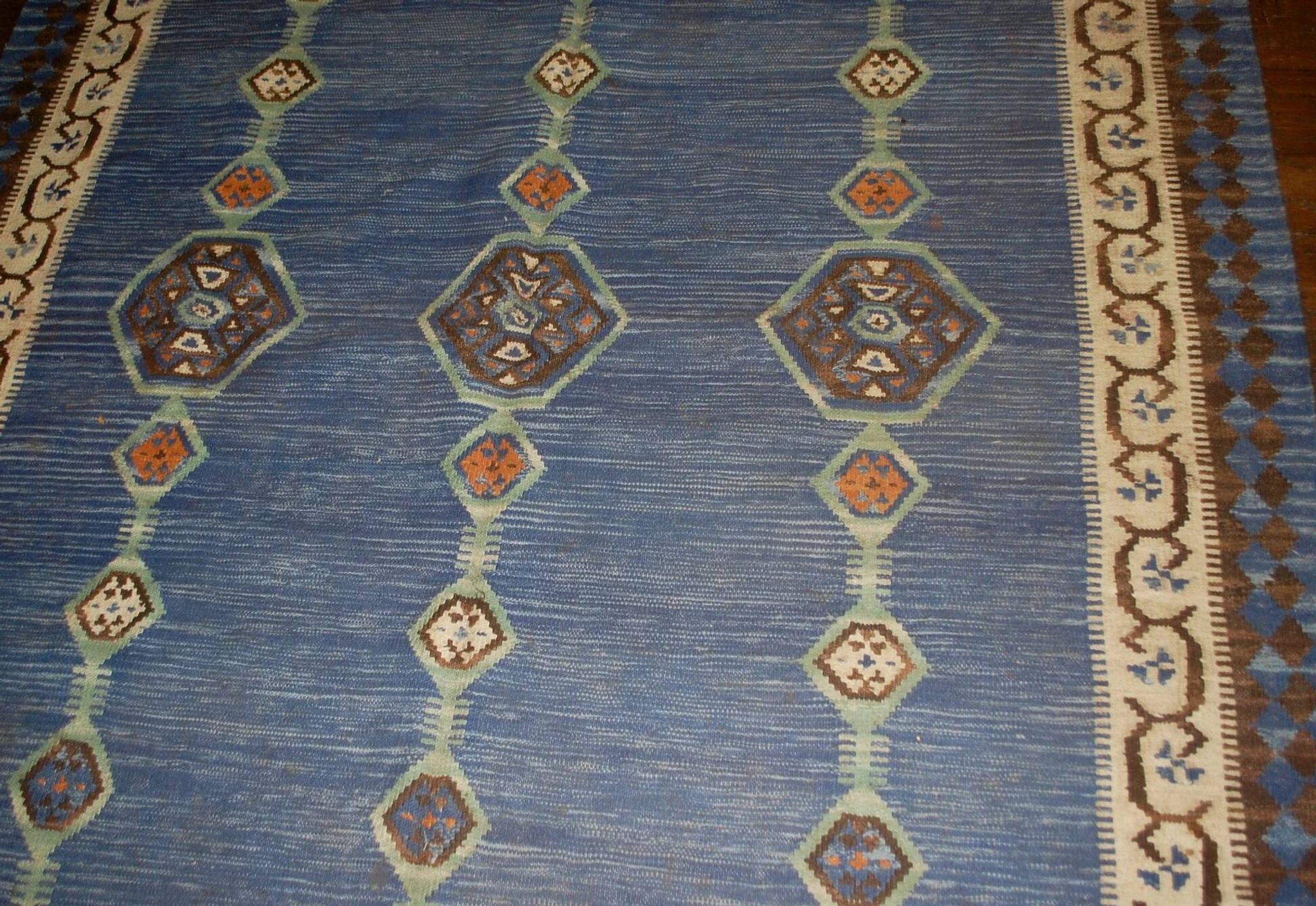Handmade antique Indian Dhurri kilim 5.7' x 8.8' (174cm x 268cm) 1930s - 1B533