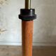 Scandinavian tripod reading lamp in teak and brass.