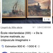 Paire de tableaux impressionnistes Huile sur toile Marine hollandaise