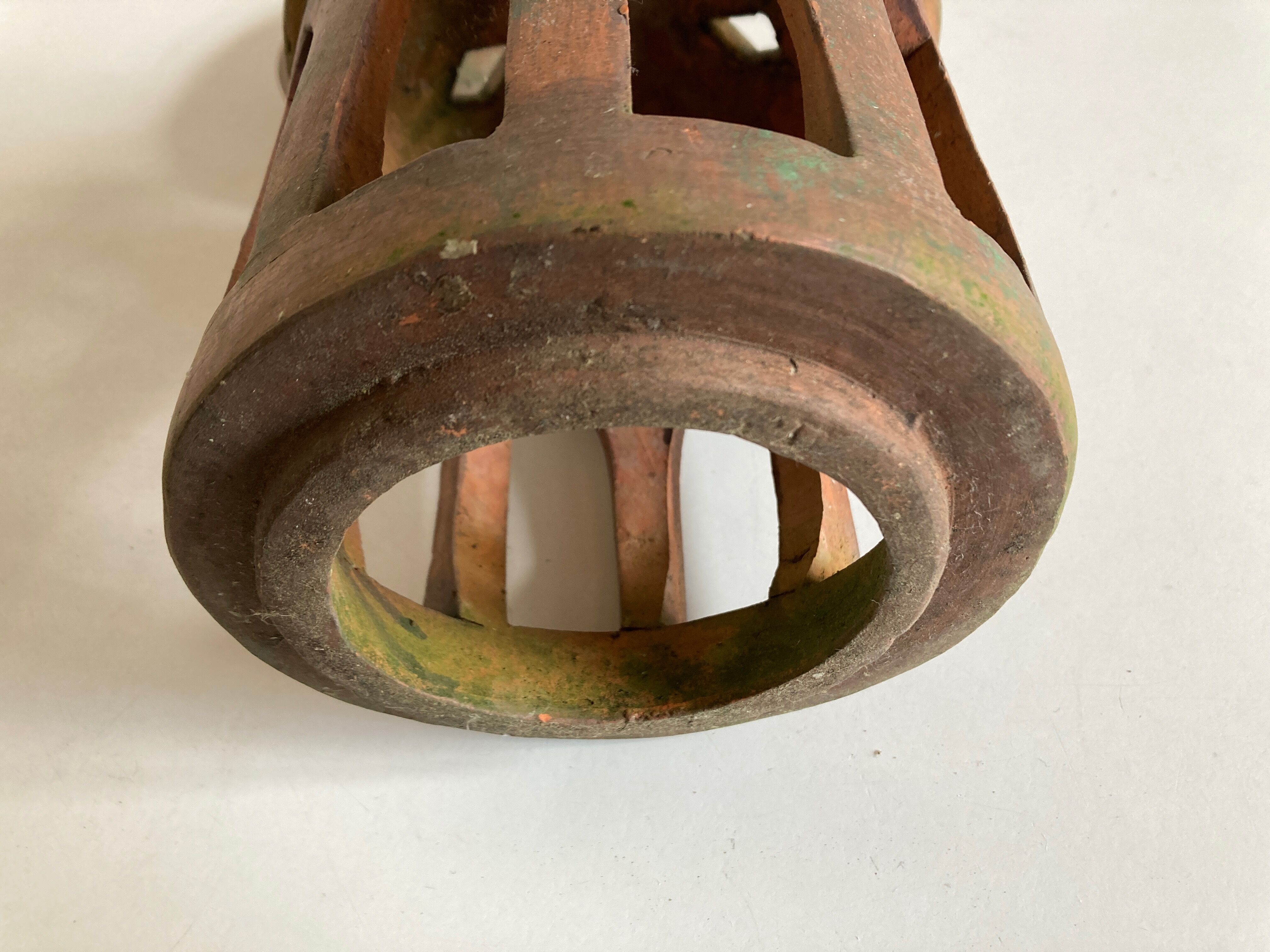 Tuscan lantern garden candle holder in ancient terracotta