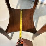 Vintage dark wood side table with curved base
