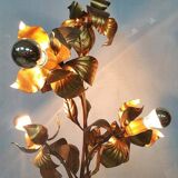 Midcentury modern brass flower floor lamp Hans Kögl