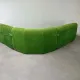 Modular green velvet corner sofa, 1970s