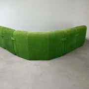 Modular green velvet corner sofa, 1970s